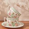 OLOEY Floral Ceramic Coffee Cup and Saucer Set