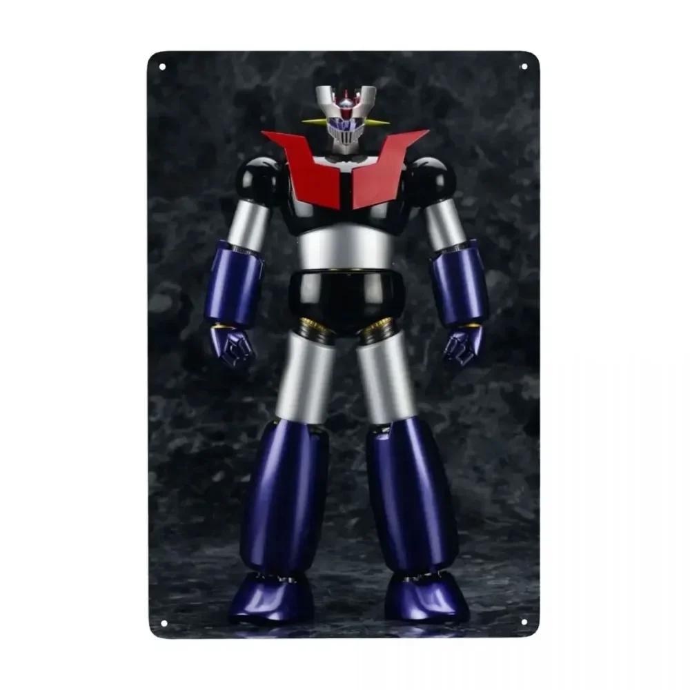 Vintage Goldorak Grendizer Metal Tin Sign  Custom Anime UFO Robot Goldrake Wall Art Decor for Pub Cafe Yard  Rectangle Plaque