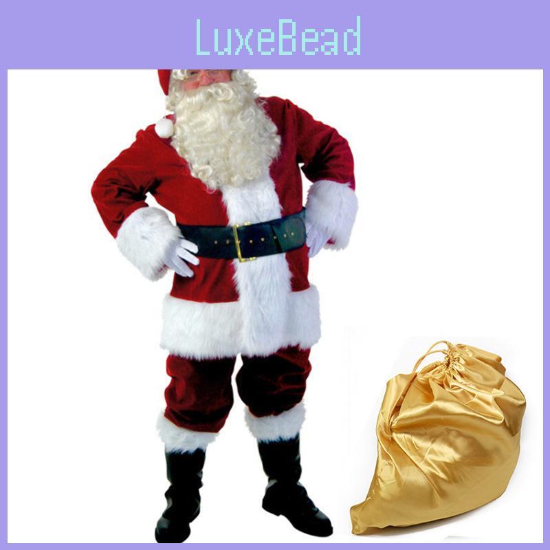 Elegant And Versatile Santa Claus Costume Made From Soft Velvet Fabric For Christmas Fun