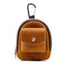 Whatna Natural Thick Cowhide Leather Coin Case for Men and Mini Belt Mini Waist Genuine Leather Earphone Storage Case with Carabiner Purse/Coin Women,