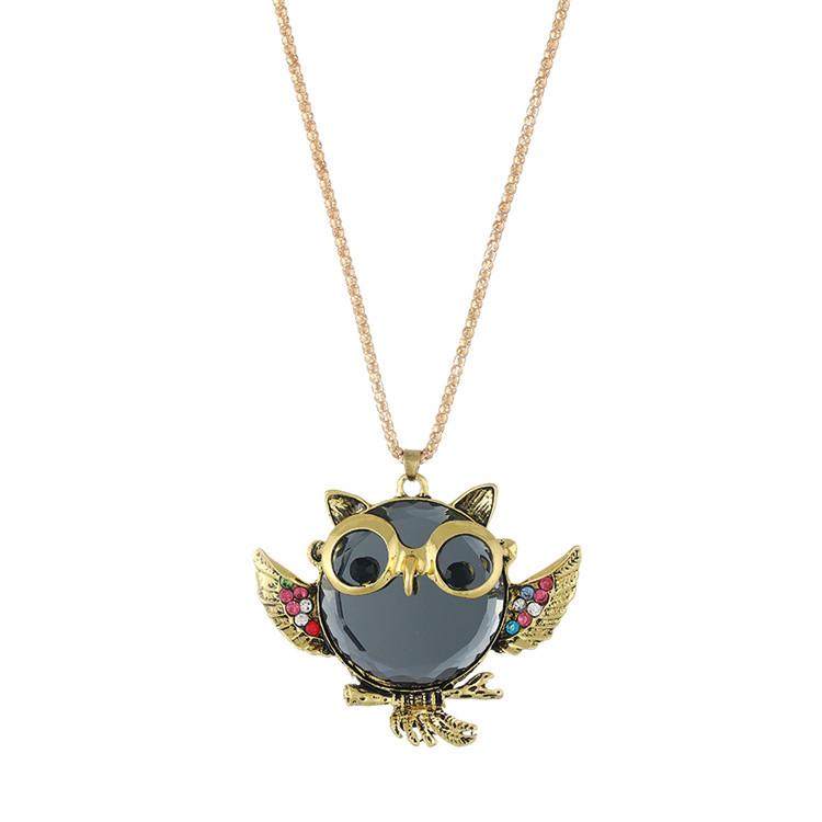 

Owl Pendant Necklace for Women Colorful Vintage Style Minimalist Elegant Fashion Jewelry European American Trend Gift