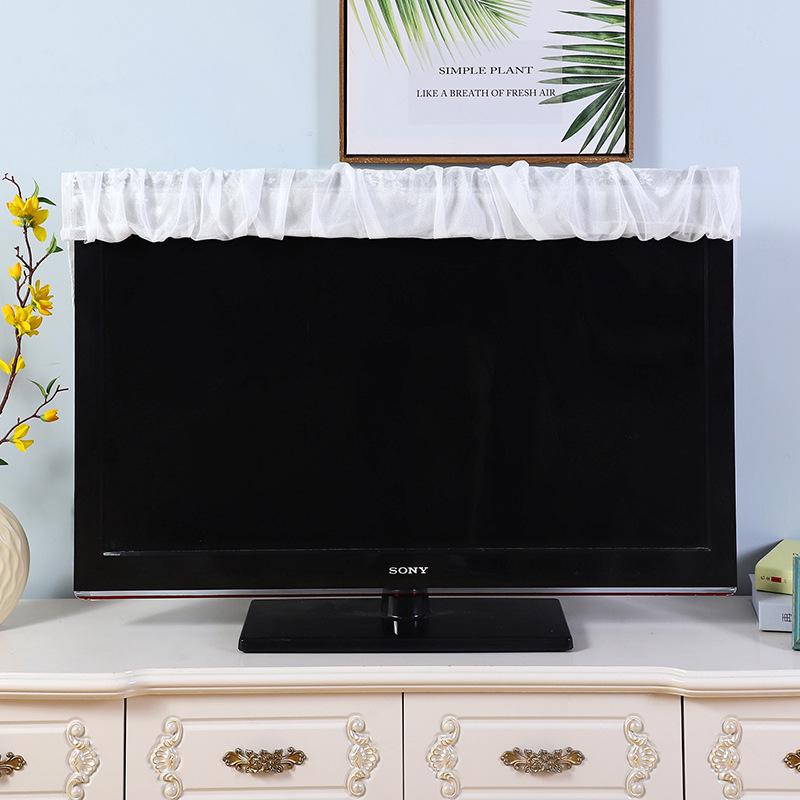 Universal 55-Inch Curved LCD TV Dust Cover with Lace Trim