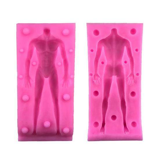 1 Set Body Mold Flexible Bendable Silicone Male Female Full-body Mold for Home