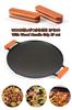 KAZARIKO IH Iron Griddle Round Grill Plate for Direct Korean Large Size with Wooden Handle and Grip Pan, Yakiniku, Samgyeopsal, BBQ, Fire, Home,