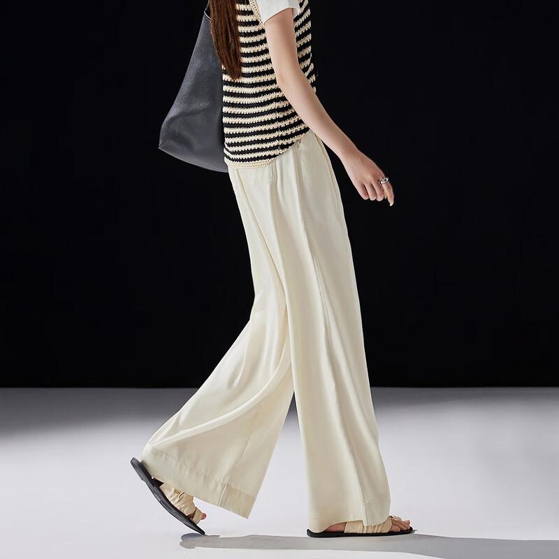 Demana Women's High-Waist Lyocell Pleated Wide-Leg Pants