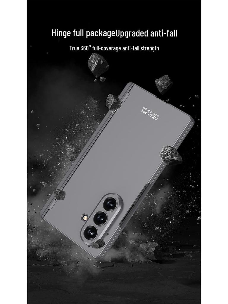 Samsung Z Fold7 Magnetic Protective Case: Solid Color, Precise Cutouts, Folding Screen Stand, Side Bag Design for Men.