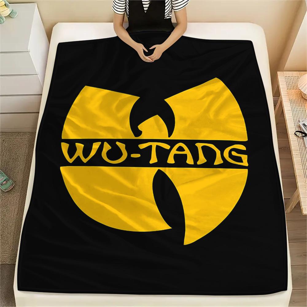 1PC Wu-Tang Clan Print Flannel Blanket, High quality All Seasons, Home Decor, Warmth and Comfort, Perfect for Christmas Gifts