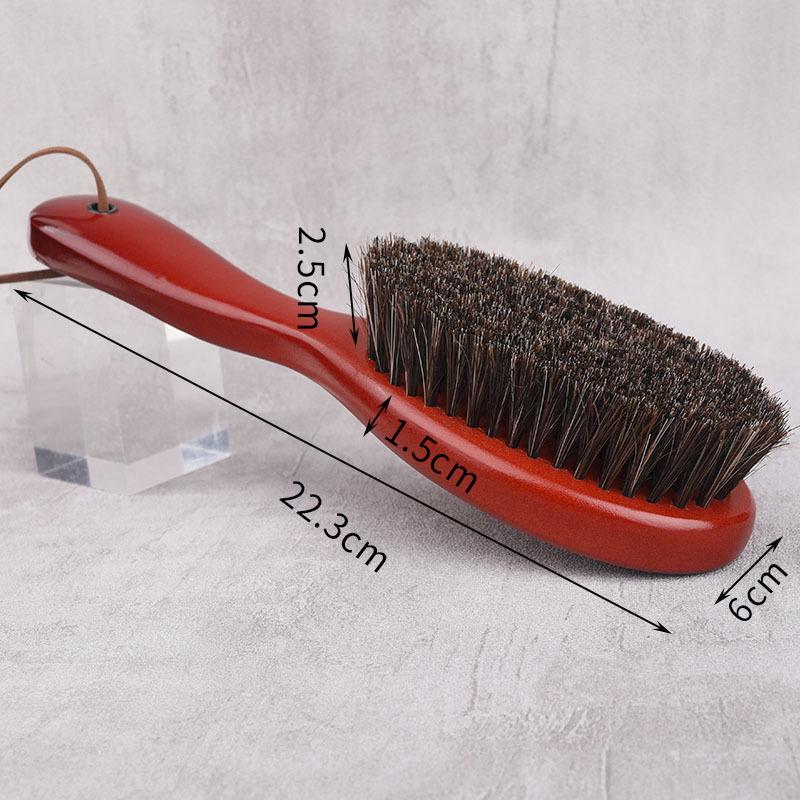 Horsehair Clothes & Shoe Brush with Solid Wood Handle for Dust Removal