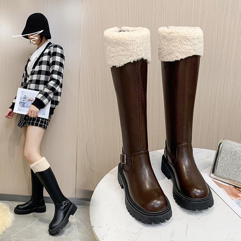Botas altas de invierno Plataforma gruesa Zapatos femeninos Peluche Cálido  Damas Botas largas Confort Nieve Calzado cálido para mujeres comprar a buen  precio — entrega gratuita, reseñas reales con fotos — Joom