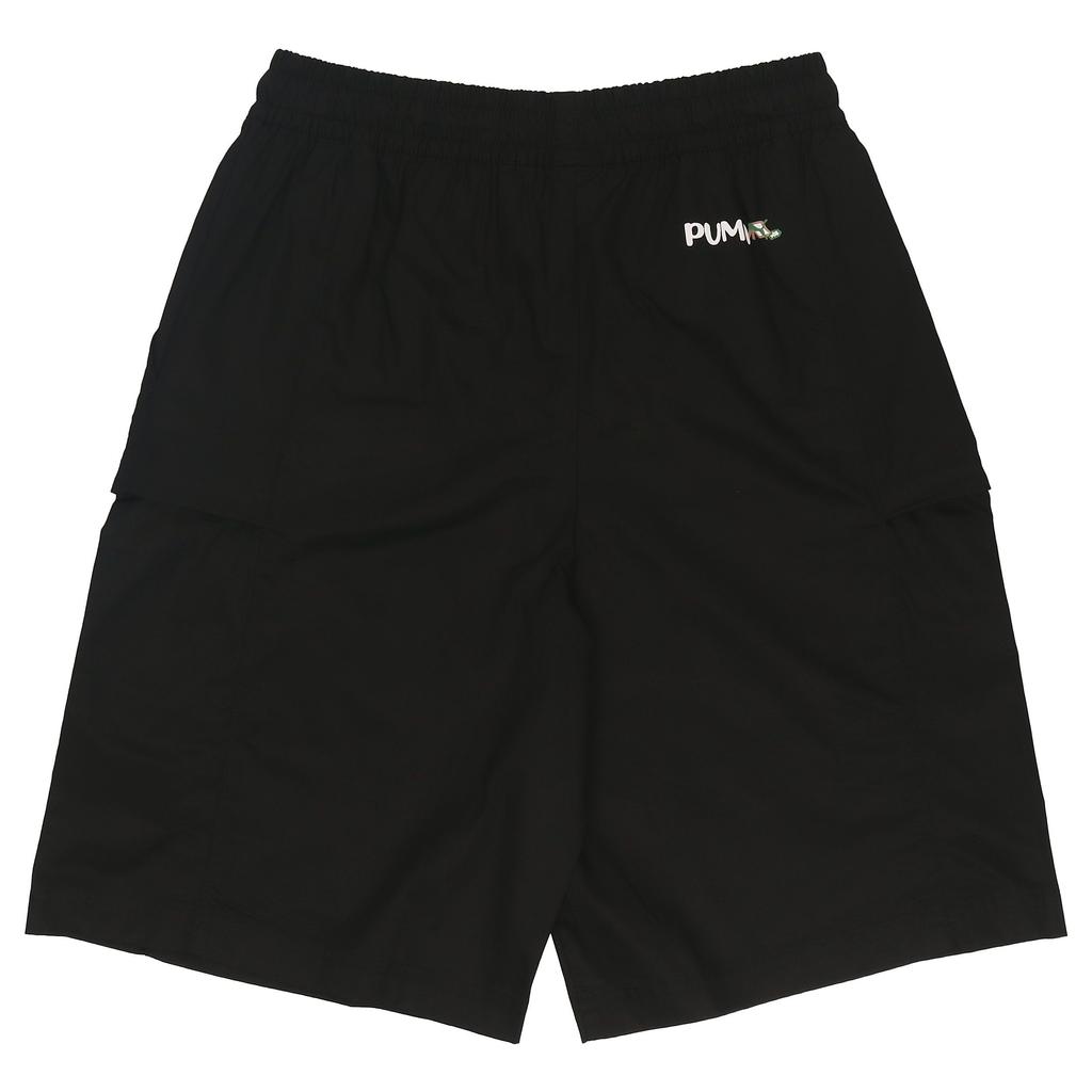 Puma Glamping Tkane Szorty Jednolity Kolor Logo Sportowe Casualowe Tkane Szorty Damskie Szorty Czarne 536882-01