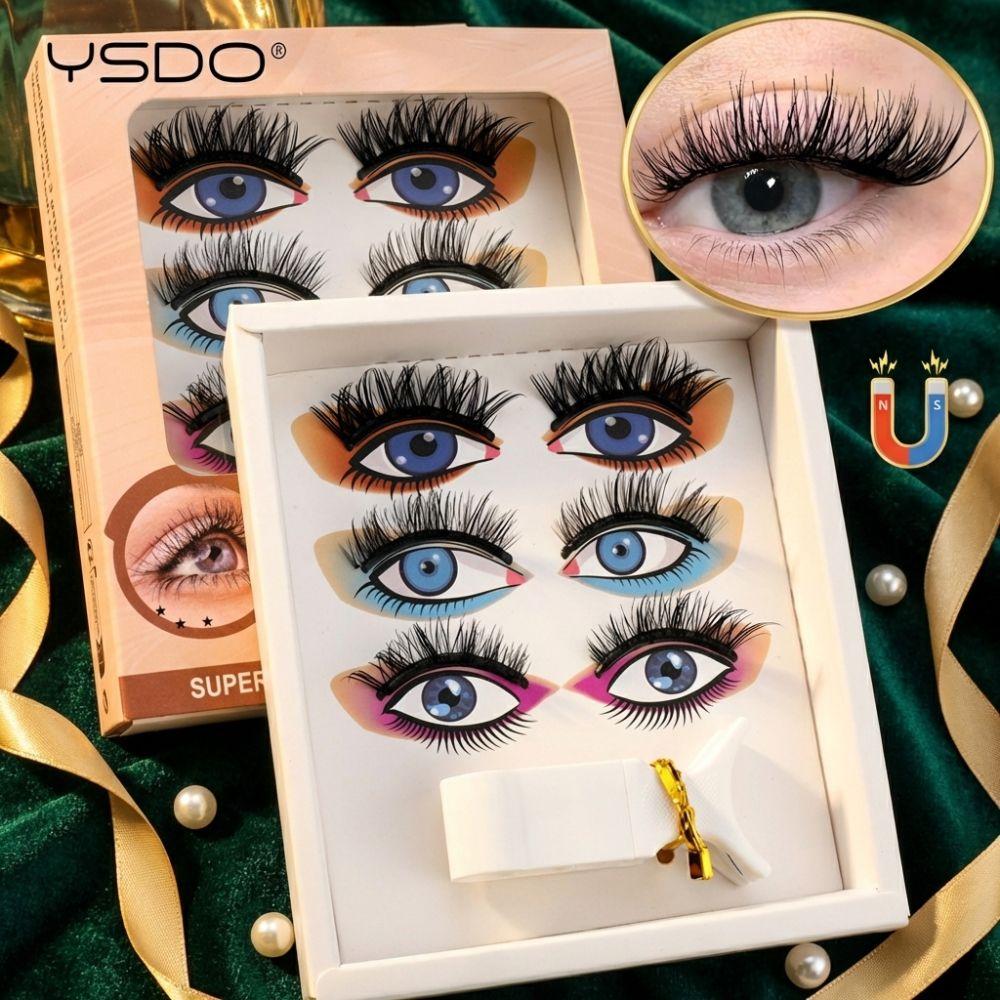 3 Paar Falsche 3D Nerz Magnetische Wimpern Weiche Flauschige Falsche Wimpern Neue Falsche Wimpern Westlicher Stil