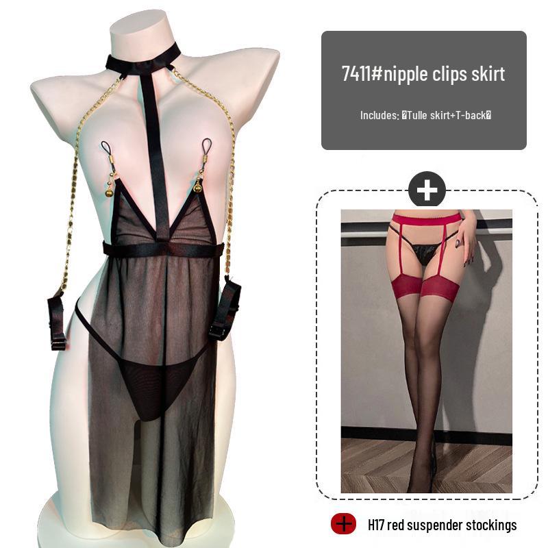 Σετ Εσωρούχων Δεσπόζουσας Πρόκλησης Μεγάλου Μεγέθους - Ερωτικό SM Στολή Πιτζάμα, Πειρασμός & Πάθος 7411