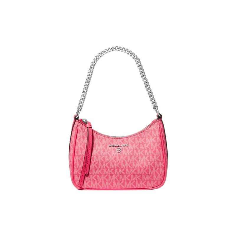 MICHAEL KORS Jet Set Charm Signature Logo Print Chain Shoulder Bag Small Women s Pink розовый
