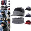 Soft Men Unisex Winter Warm Hat Knit Visor Beanie With Cozy Fleece Lining**