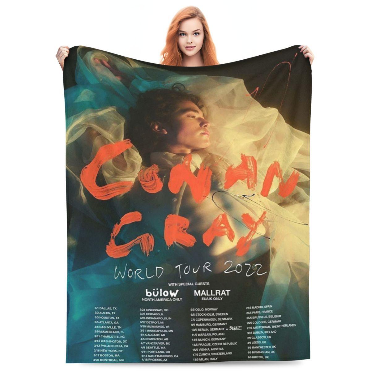 Pandara Jewelry Unisex Gray Conan Poster Pop Singer Posters Blankets Fleece Sofa Throw Blanket Throw Blankets For Couch Bedding Throws Bedspread Quilt
