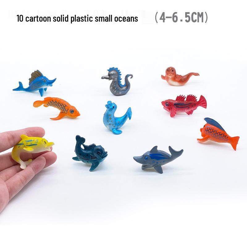 "1-9 inch Plastic Animal & Dinosaur Model Toy Set"