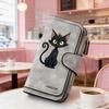 Womens Tri Fold Wallet With Snap Button And Zipper Card Holder Multiple Card Slots Compact Long Wallet For Cash ID Credit Cards Coins Travel Gift For