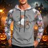 Men's Printed Casual Hoodie with Pocket and Drawstring Loose Fit Sweatshirt