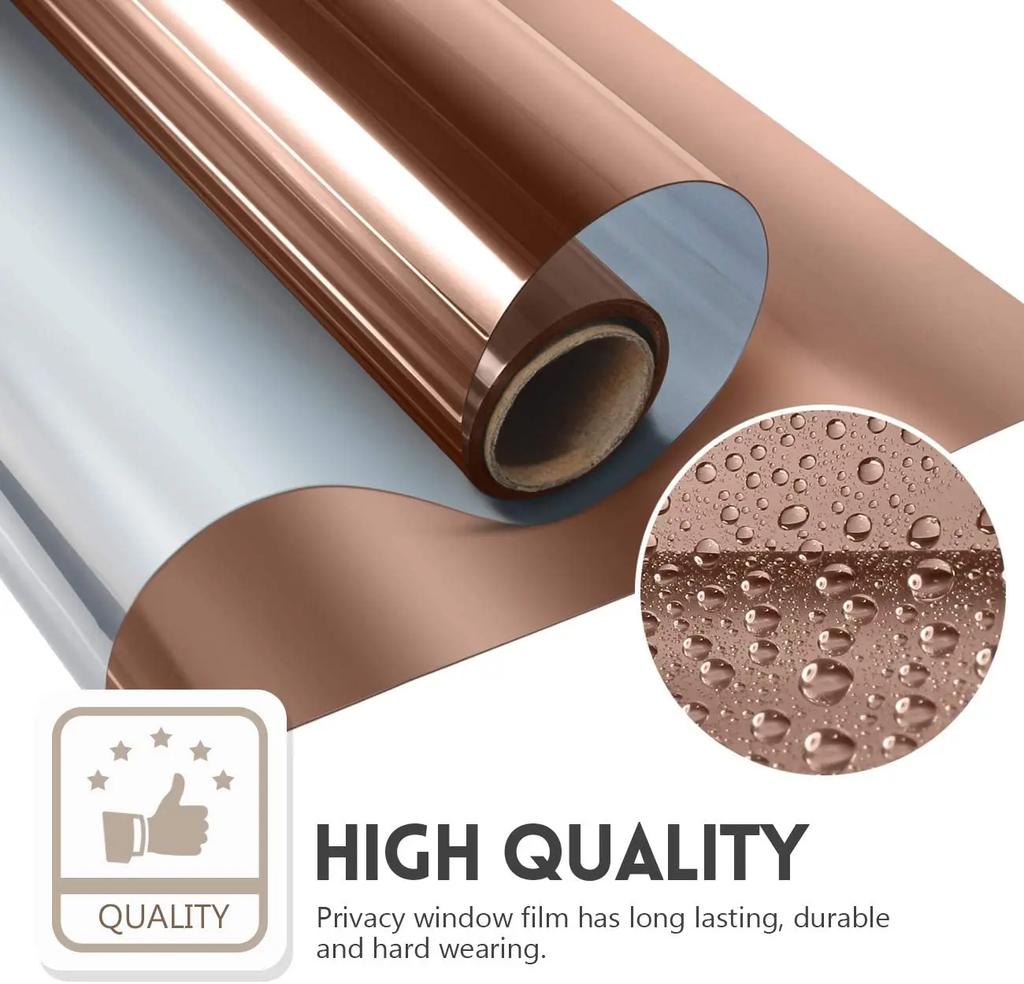 Folia Okienna Jednokierunkowa Lustrzana Odblaskowa Solarna Folia Okienna Kontrola Ciepła UV Winyl na Szkło Naklejka Zaciemniająca Prywatność na Szkło do Domu