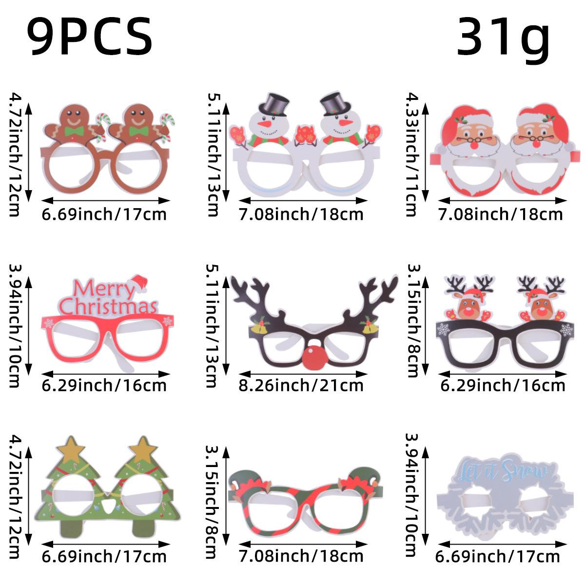 

Christmas Party Glasses Props, Christmas Children S Santa Snowman 3D Paper Glasses Decorations