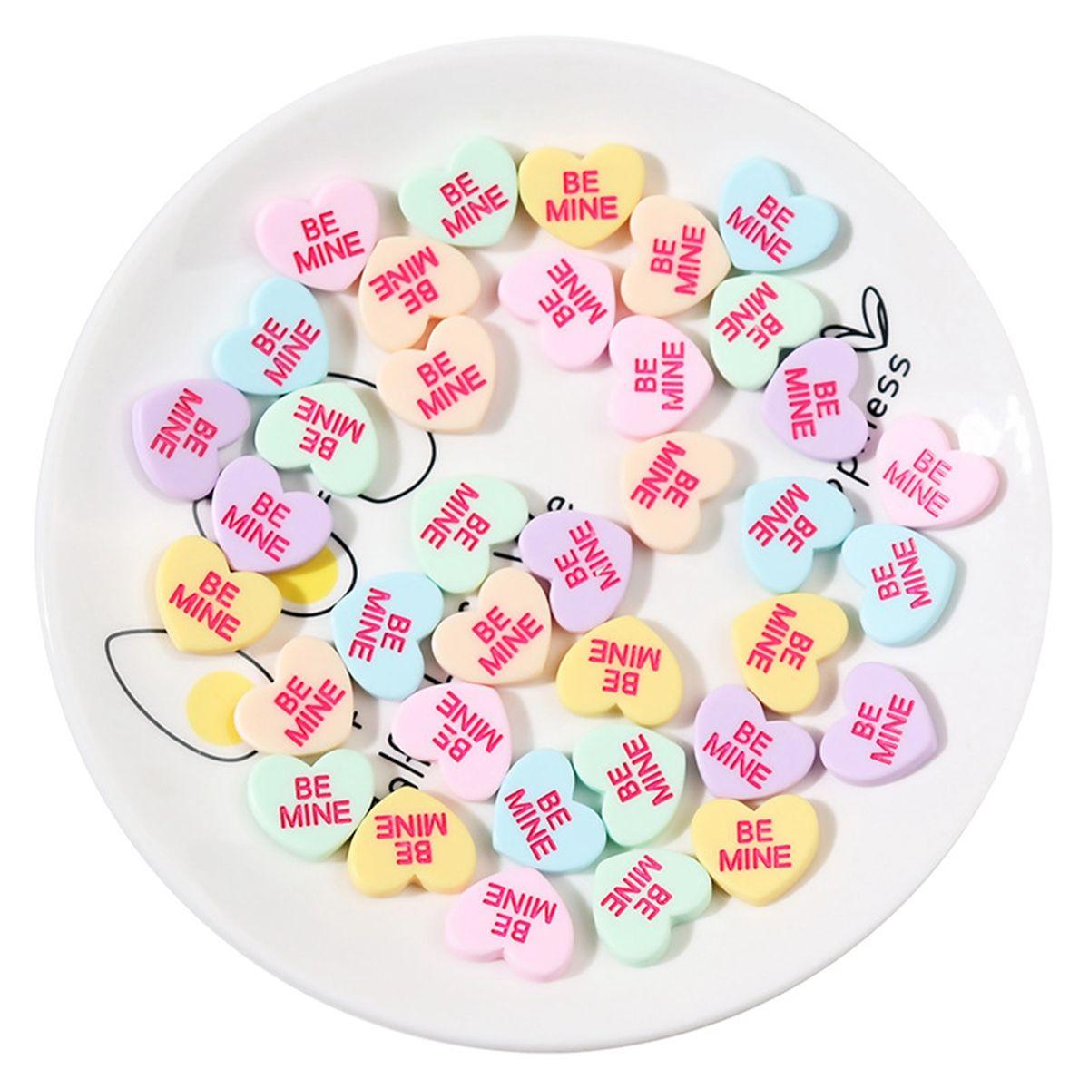 

Flexible Heart Shaped Scrapbooking Craft Cabochon Embellishment Glue Flat Back Phone Decoration 20pcs