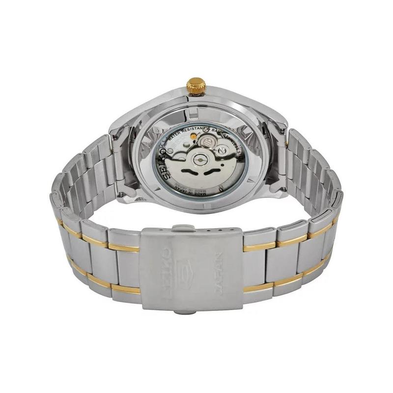 Seiko 50 Meters Waterproof Automatic Steel Strap Men's Watch White Dial SNKP22J1