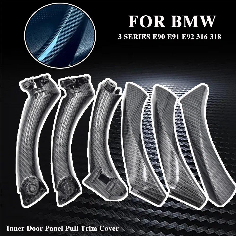 Full Set Interior Door Handles for BMW 3Series E90 E91 318 320 325 328 330 335 Part Inner Doors Panel Handle Bar Pull Trim