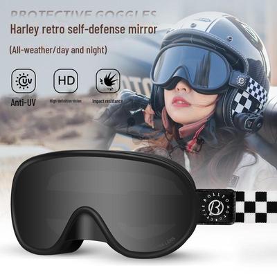 "Gündüz-Gece Çift Kullanımlı Retro Motosiklet Gözlüğü": Renk Değiştiren, Miyopiye Uygun Harley Kaskları için"