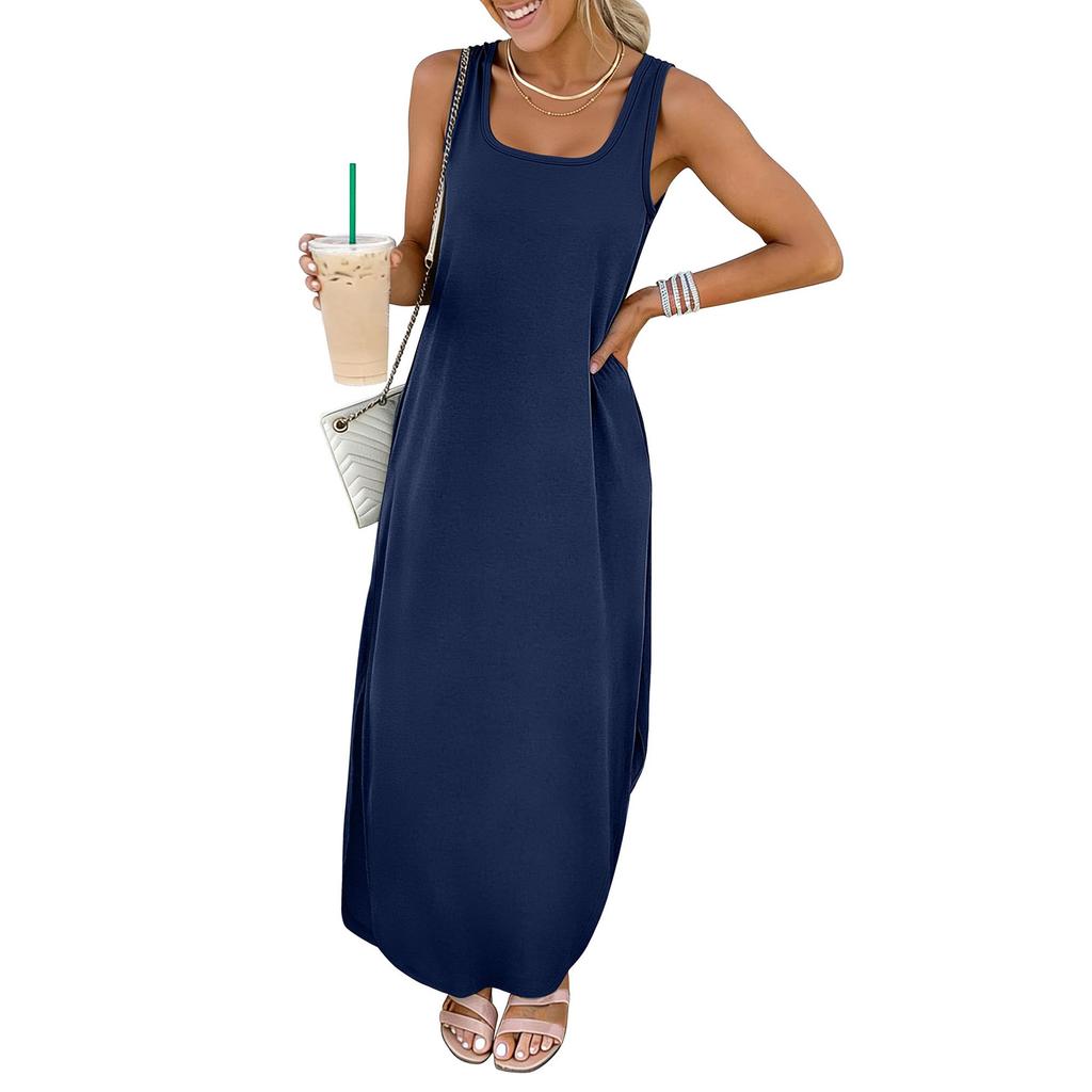 Women's Fashionable Loose-Fit -Color Casual Dress