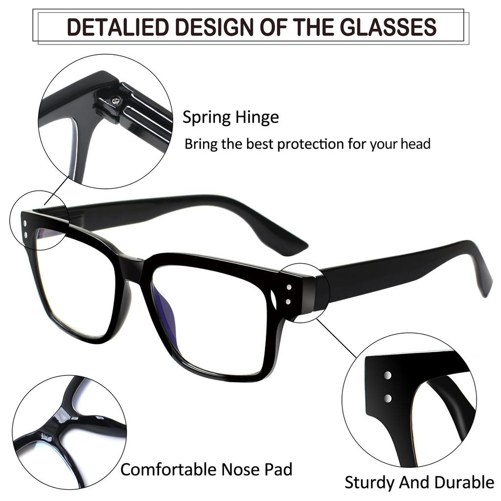 Turezing Reading Glasses for Men Women Comfortable Spring Hinge Presbyopic HD Eyewear Diopter 0 to 6 0