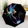 Disney Tinker Bell Automatic Open/Close Umbrella - Cute Umbrella with Cute Design, Portable 3-Fold Compact Umbrella for Men & Women, Valenti