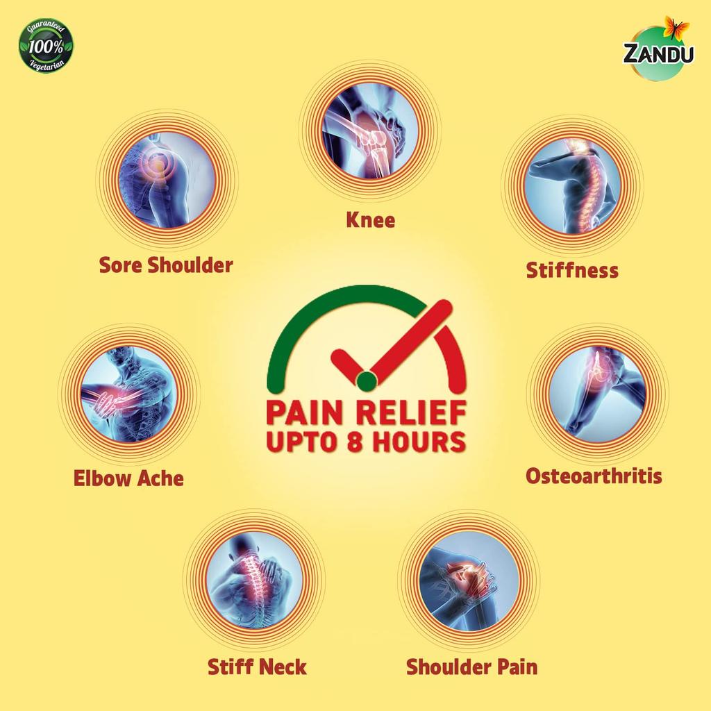 Zandu Ayurvedic Knee Pain Relief Patch Pack of 1X 5 Patches for Joint and Muscle Comfort 8 Hours Relief