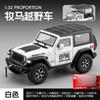 1:32 Wrangler Rubicon Car Model Toy Doors Opened Sound Light Cars Pull Back Alloy Diecast Miniature Models Home Decoration