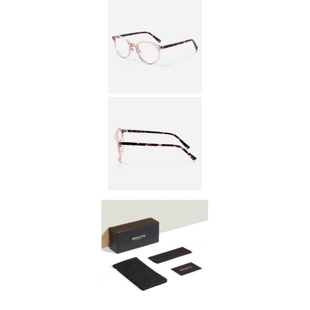 ZENOTTIC Casual Geometric Round Optical Prescription Eyeglasses Frames for Men Women Ultralight Acetate Spectacle Frame