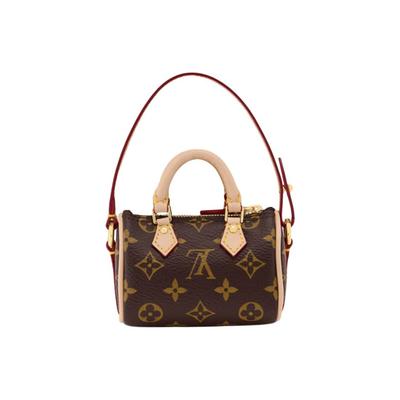 Louis Vuitton Borsa a Cuscino Speedy Classic Monogram Chiusura a Zip Tela Rivestita e Pelle Mini Borse da Donna Marrone M00544