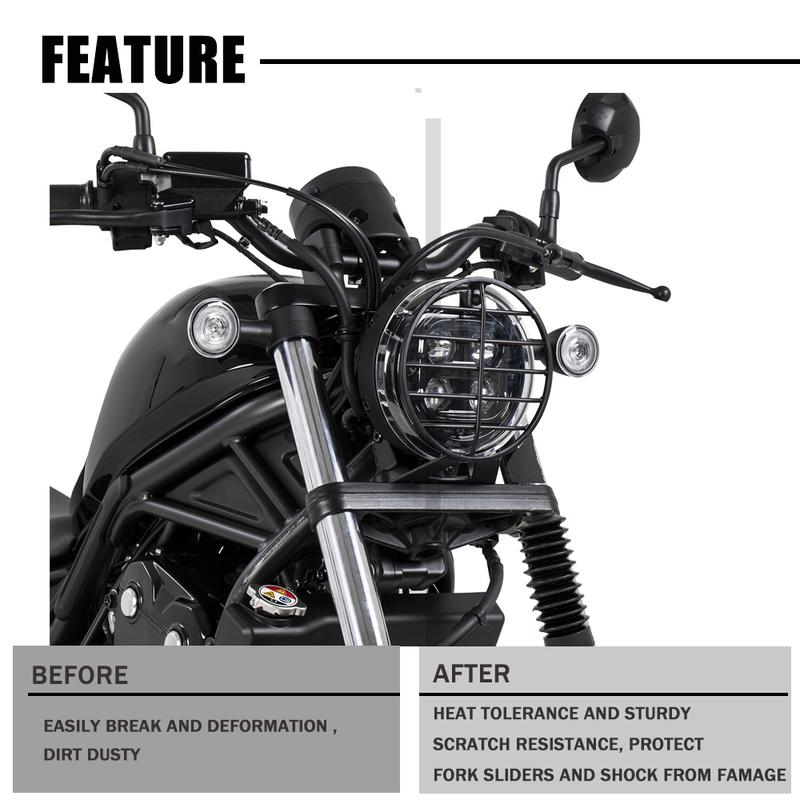 Motorcycle Front Fork Shock Absorber Boot Tube Slider Gaiters Stanchion Covers Protector For Honda Rebel CMX500 CMX300 2017-21