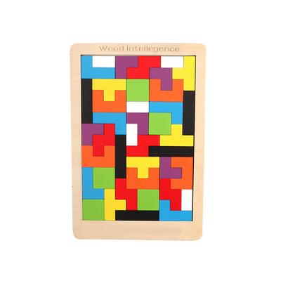 3D Wooden Block Toy Children Early Educational Sliding Block Board Game for 3-5-9 Years Old Kids