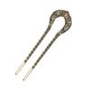 Elegant Leaf Hair Stick with Crystal Filigree Buyao for Women Girl Buyao for Traditional Headpieces Hair Jewelry