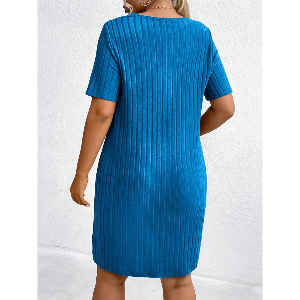 Summer New V-neck Short Sleeve Dress Elegant Plus Size Women's Dress For Leisure Wholesale