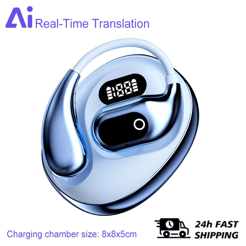 Smart Bluetooth Wireless Headphones 144 Languages Real Time Translator AI HiFi Travel Earbuds Low latency ENC Business Earphone