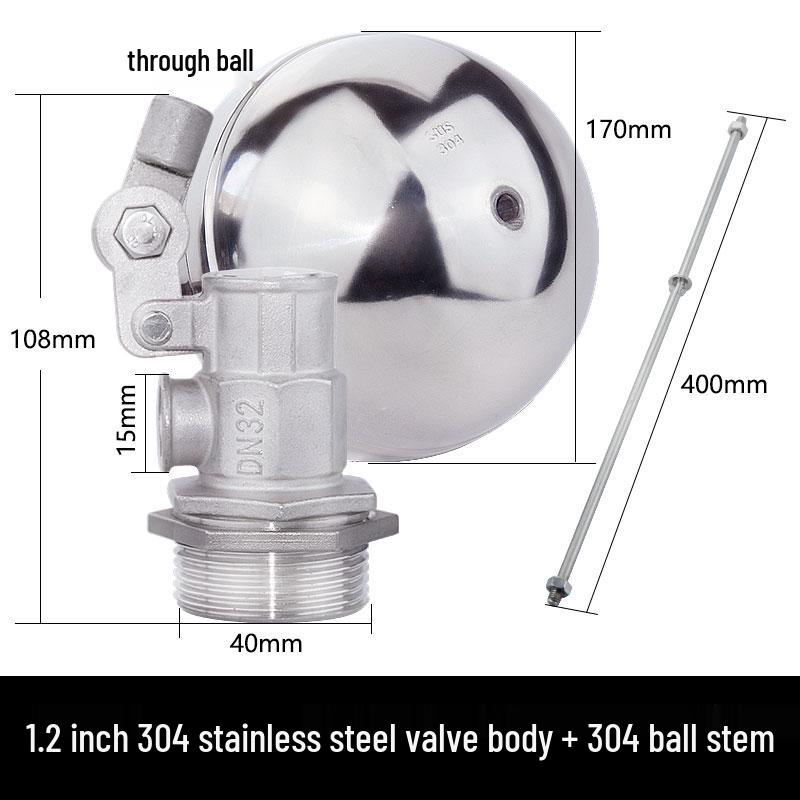 304 Stainless Steel Float Valve Water Level Controller for Tank/Tower, DN50 4-Point Inlet.