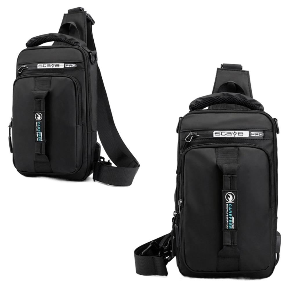 USB Charging Men Chest Bag Multi Pockets Crossbody Bag Portable Sports Shoulder Bag Outdoor