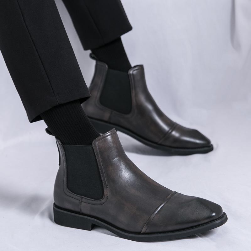 New Autumn and Winter Chelsea Boots Men's Fashion Simple Classic Foot Boots British Business Casual Short Boots
