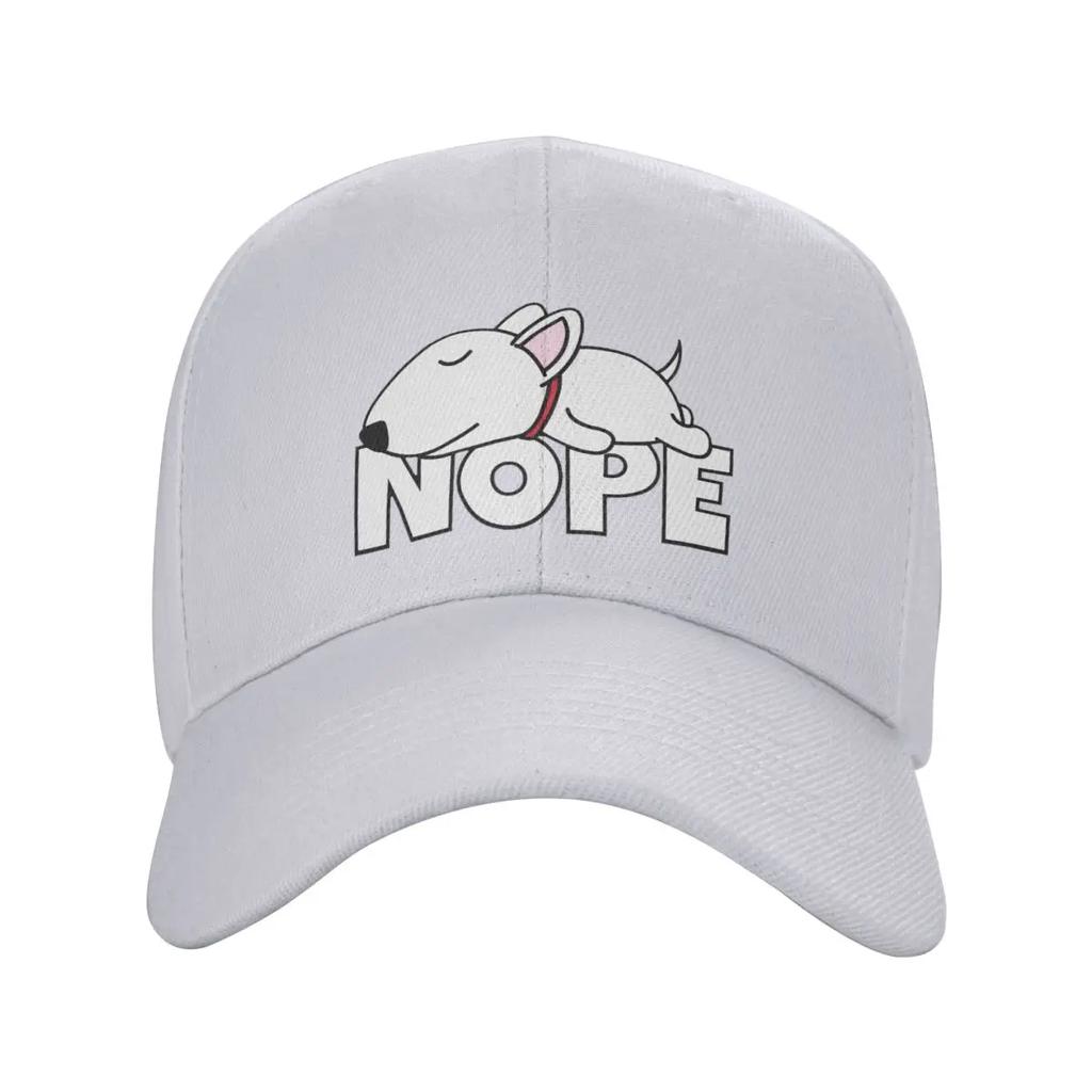 Personalized Cool Nope Bull Terrier Dog Baseball Cap Women Unisex Adjustable Adult Dad Hat Summer Sun Hat