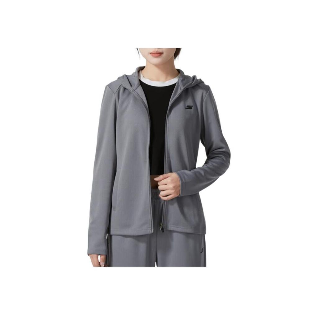 Skechers Fashion Sports Series Training Windproof Comfortable Breathable Casual Jacket Women Jackets Gray P224W163-05CQ