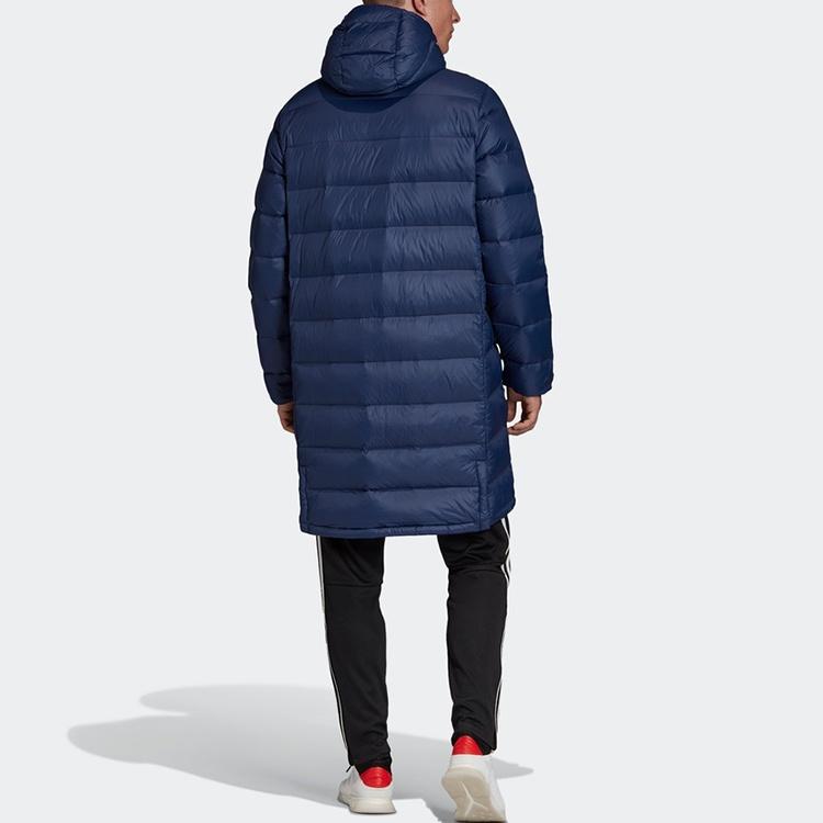 adidas Real Madrid Soccer/Football Stay Warm hooded mid-length Down Jacket Navy Blue Men's FQ3317