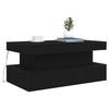 LED Coffee Table Black Oak Effect 90 X 50 X 40 Cm