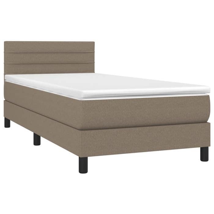 Maison Exclusive - Sommier à lattes de lit avec matelas LED Taupe 100x200 cm Tissu