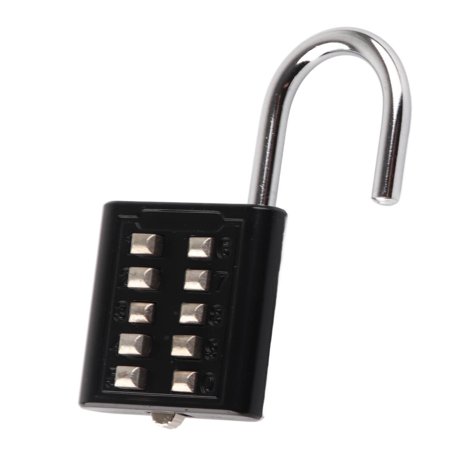 

Security Padlock 10 Digits Push Button Combination Outdoor Waterproof Padlock for Gym Cabinet Gate Toolbox Suitcase