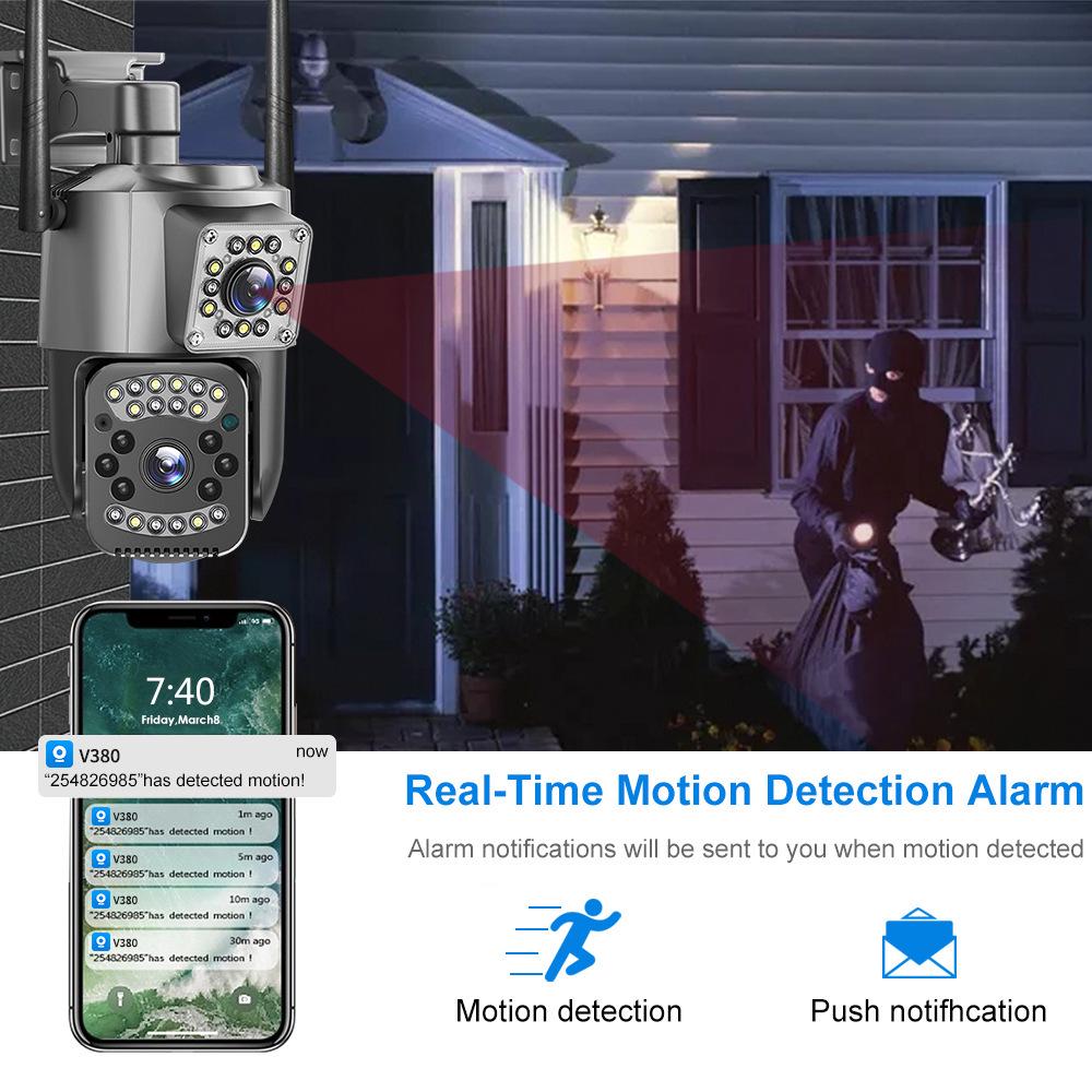 V380 Dual Screen Outdoor Waterproof 6MP Wireless WiFi 4G Surveillance Camera